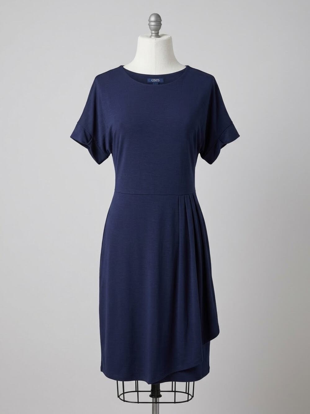 Chaps Navy Blue Short Sleeve Tie-Back Dress - Size XL